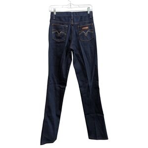 Deadstock Vintage Wrangler Genesis Jeans 28x34 USA Dark Indigo Straight Leg NOS